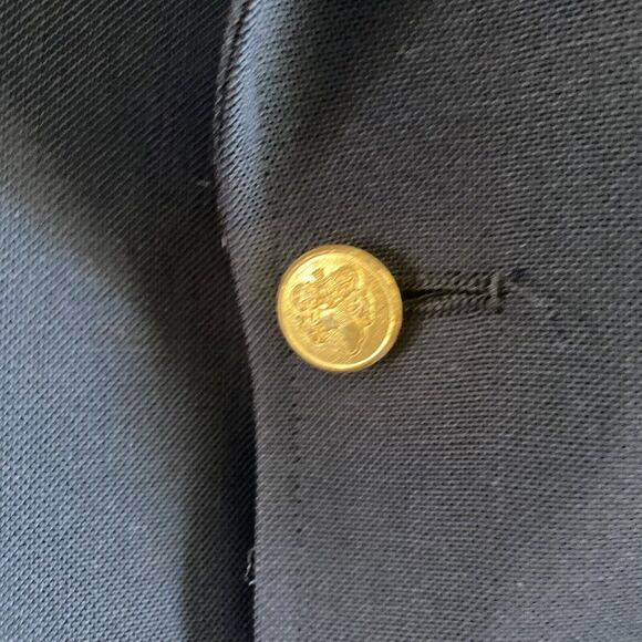 Chaps Ralph Lauren Sport Coat Mens 45 Blue Suit Blazer Jacket Gold Button USA - Picture 3 of 15